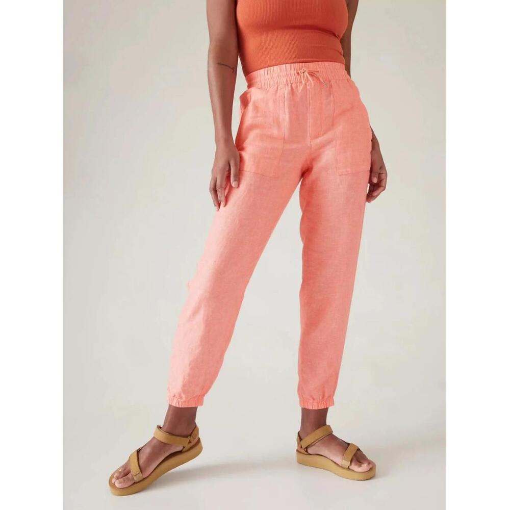 Athleta Retreat Linen Jogger  Blue- Size 0 Excellent Condition Worn Once